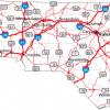 Mapa de carreteras de Carolina del Norte