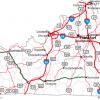 Mapa de carreteras en Kentucky - MapaCarreteras.org