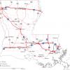 Plano de caminos en Louisiana - MapaCarreteras.org