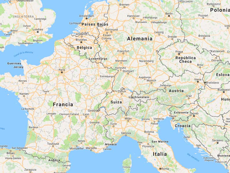 Carte De Route De L'Europe Avec La Note Au Sujet De L ...